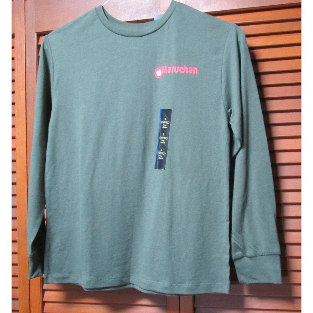 Art Class Unisex Kids Long Sleeve Tee Green Ramen Noodle Graphic Size L 10/12